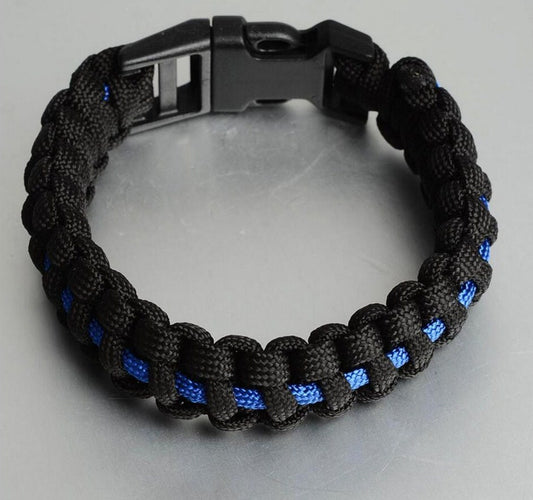 Men's And Women's Blue Line Paracord Bracelet