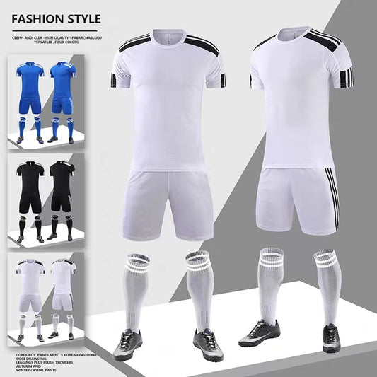 Soccer Uniform Breathable Sports Suit Short Top Cropped Pants Slim Fit Quick Drying Clothes Men's Clothing