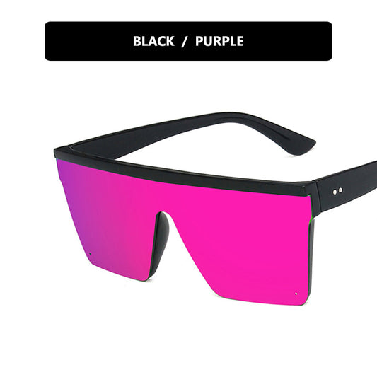 Trendy Big Box Personality One-piece Retro Sunglasses For Men and Women Street Shooting