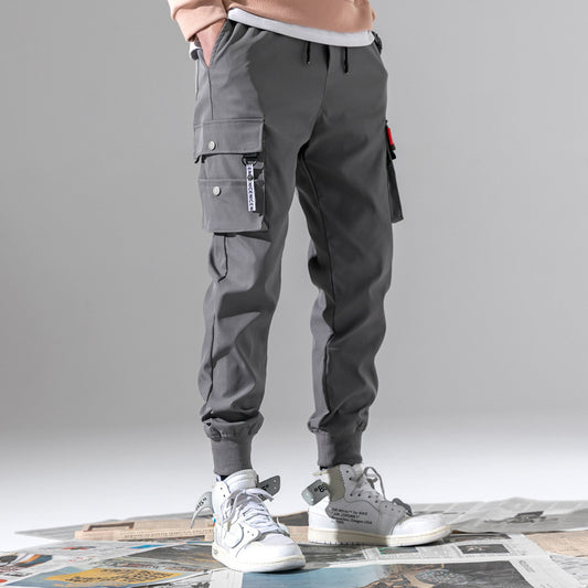 Pants with velvet padded feet in autumn and winter cargo jogger
