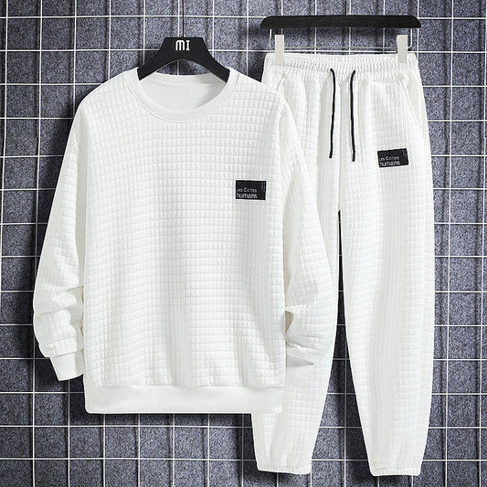 Men's Sports Casual Loose Sweater Two-piece Pants