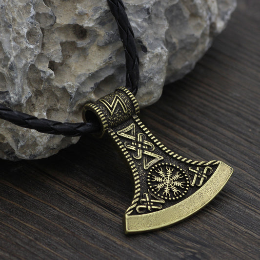 Nordic Myth Aoding Axe Pendant Necklace Accessories Men's Long Hipster Accessories